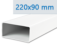 PVC szögletes csővezetékek 220 x 90 mm = Ø 150 mm