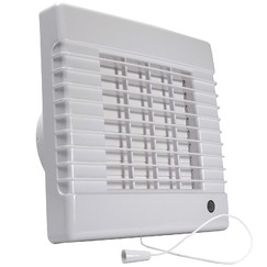 Fürdőszobai ventilátor automata zsaluval és húzókapcsolóval Ø 100 mm, emelt teljesítménnyel