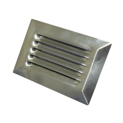 Rozsdamentes acélból készült szögletes szellőzőrács 110x55 mm
