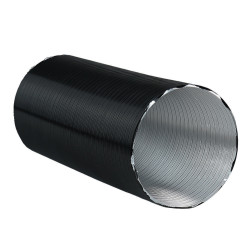 Dalap ALUDAP D fekete színű rugalmas kerek légcsatorna 200°C-ig, Ø 100 mm, 3000 mm hosszú
