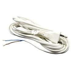 Hálózati kábel ventilátorokhoz 2x0,75 mm, 5 m hosszú, fehér