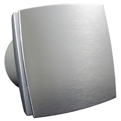 Fürdőszobai ventilátor alumínium előlappal kiegészítő funkciók nélkül, Ø 100 mm, emelt teljesítménny