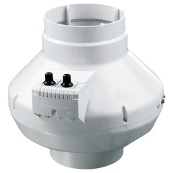 Centrifugális csőventilátor hőmérséklet-érzékelővel és fordulatszám-szabályozóval, Ø 125 mm